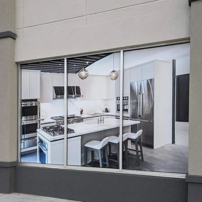 Full window wrap Appliance showroom