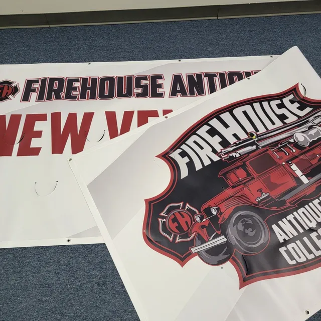 Vinyl banners Firehouse Antiques