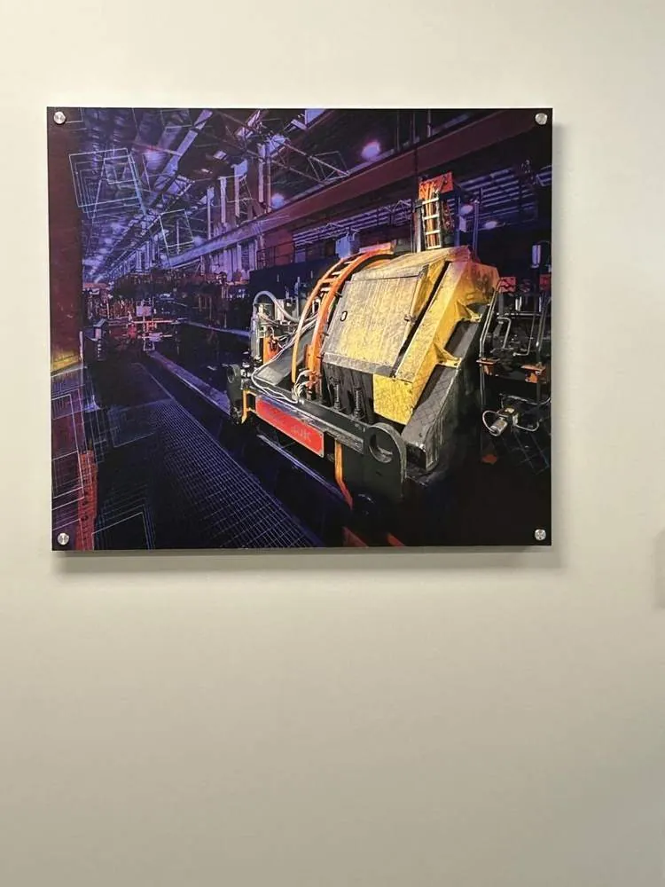 Acrylic photo print Nucor, Metallic photo print on 1" stainless steel