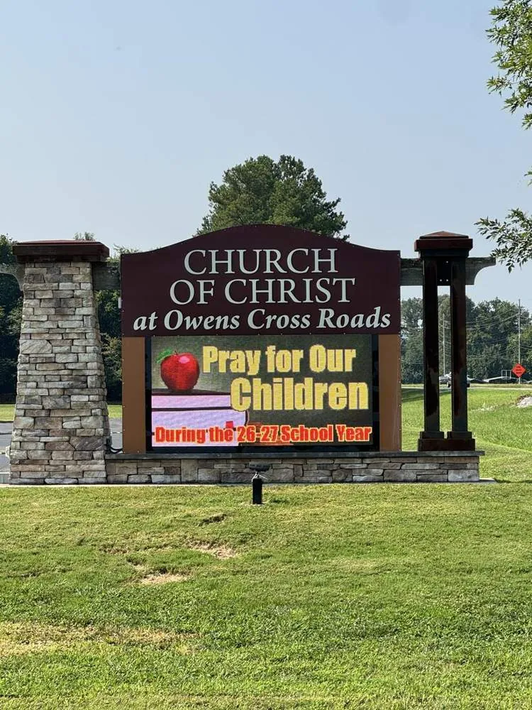 LED message center Church of Christ at Owens Cross Roads