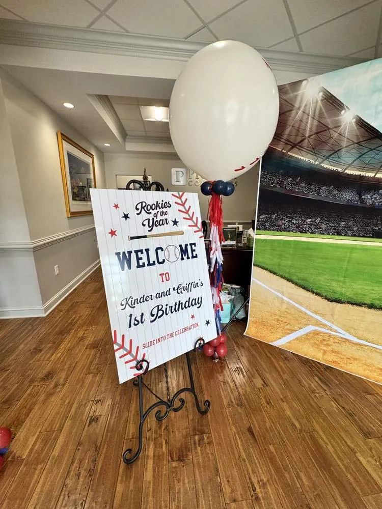 Printed backdrop & easel Event