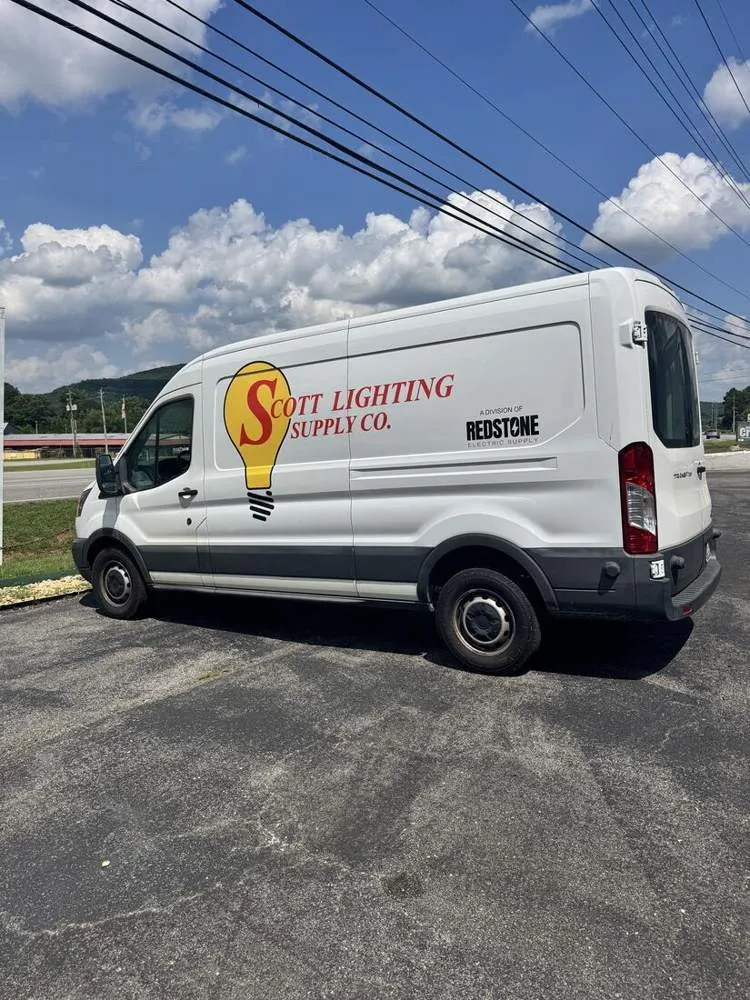 Van lettering Scott Lighting Supply